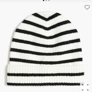 J. Crew Navy & White striped beanie